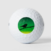 Silhouet van een Mus op Limoneen Golfballen (Voorkant)