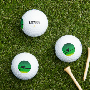 Silhouet van een Mus op Limoneen Golfballen