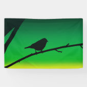 Silhouet van een Mus op Limoneen Spandoek (Horizontaal)