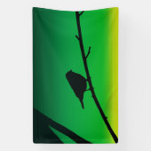 Silhouet van een Mus op Limoneen Spandoek (Verticaal)