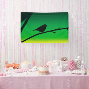 Silhouet van een Mus op Limoneen Spandoek