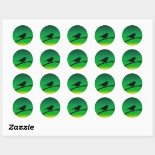 Silhouet van een Mus op Limonene Ronde Sticker