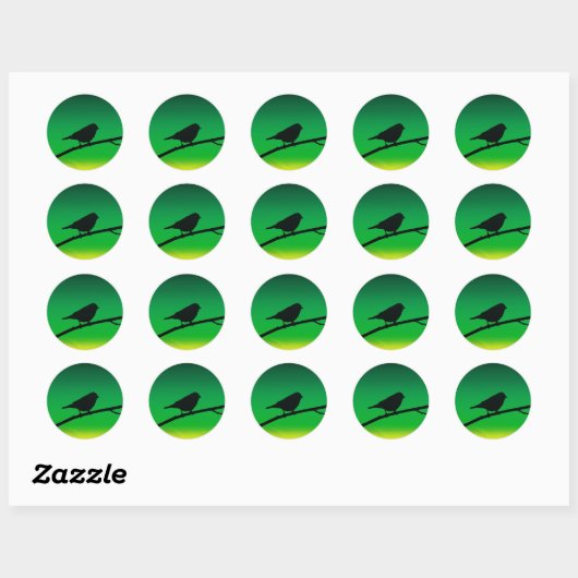 Silhouet van een Mus op Limonene Ronde Sticker (Vel)