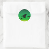 Silhouet van een Mus op Limonene Ronde Sticker (Tas)