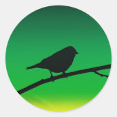 Silhouet van een Mus op Limonene Ronde Sticker (Voorkant)