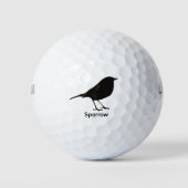 Silhouet van een mus - Zwart dier Golfballen (Voorkant)