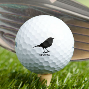 Silhouet van een mus - Zwart dier Golfballen
