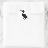 Silhouet van een pelikaan ronde sticker (Tas)