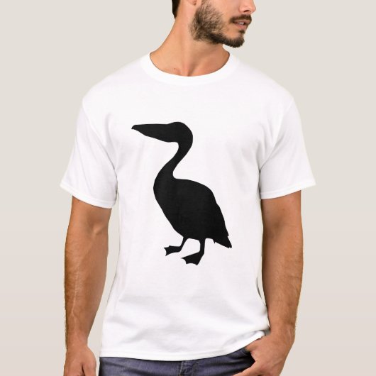 Silhouet van een pelikaan t-shirt (Voorkant)