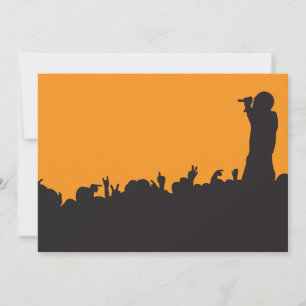 Silhouet van een rockconcertpubliek op een muziekf kaart