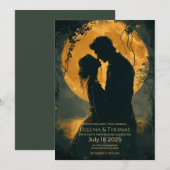 Silhouet van een romantisch stel kaart (Voorkant / Achterkant)