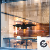 Silhouet van een ruige vleermuis raamsticker (Cafe Raam)