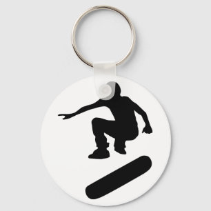 silhouet van een skateboard sleutelhanger
