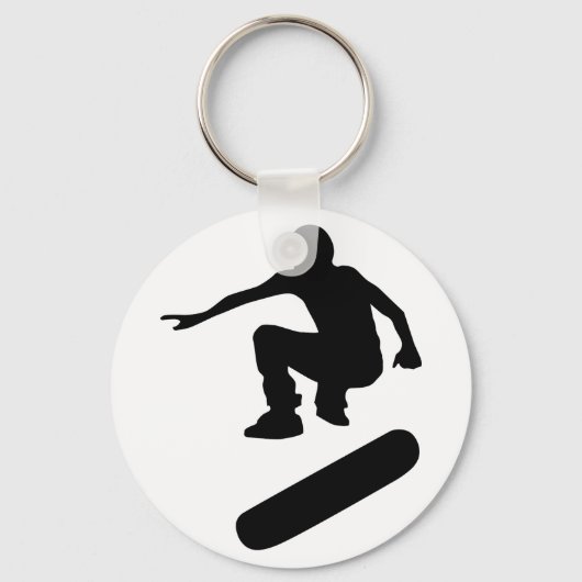 silhouet van een skateboard sleutelhanger (Voorkant)