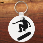 silhouet van een skateboard sleutelhanger (Voorkant)