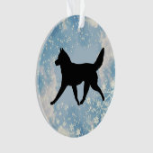 Silhouet van een slee hond ornament (voorkant)