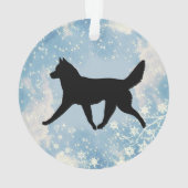 Silhouet van een slee hond ornament (achterkant)