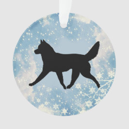 Silhouet van een slee hond ornament