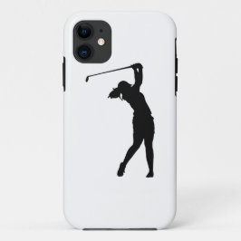 Silhouet van een sportief meisje dat golf speelt Case-Mate iPhone case