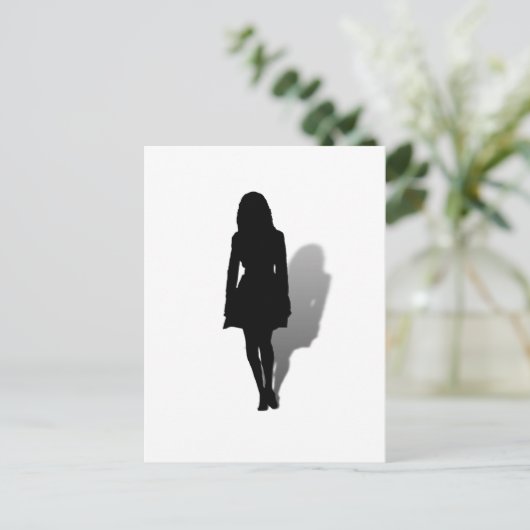 Silhouet van een vrouw briefkaart (Staand voorkant)