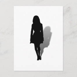 Silhouet van een vrouw briefkaart