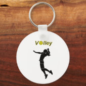 Silhouet van een vrouw die volleybal speelt sleutelhanger (Achterkant)