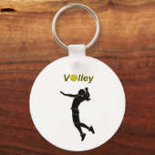 Silhouet van een vrouw die volleybal speelt sleutelhanger (Voorkant)