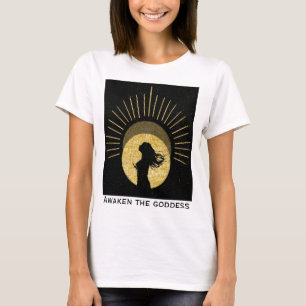 Silhouet van een vrouw in de zon t-shirt