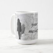 Silhouet van een vrouw koffiemok (Voorkant links)