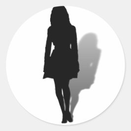 Silhouet van een vrouw ronde sticker