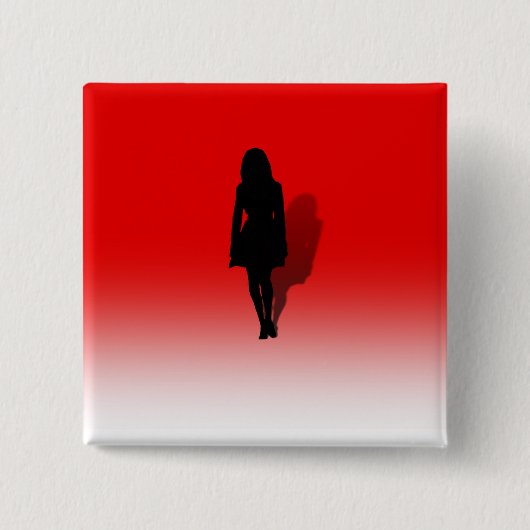 Silhouet van een vrouw vierkante button 5,1 cm (Voorkant)