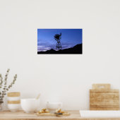 silhouet van een windmolen poster (Keuken)