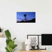 silhouet van een windmolen poster (Thuiskantoor)