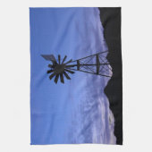 Silhouet van een windmolen theedoek (Verticaal)