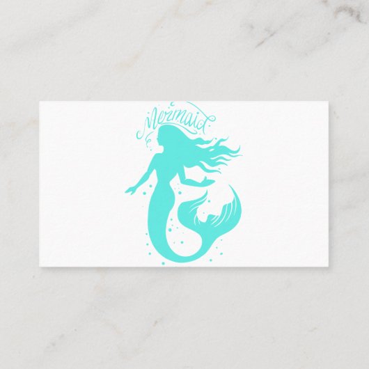 Silhouet van een zeemeermin - Kies achtergrondkleu Visitekaartje (Achterkant)
