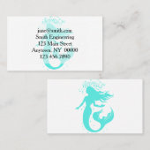 Silhouet van een zeemeermin - Kies achtergrondkleu Visitekaartje (Voorkant / Achterkant)