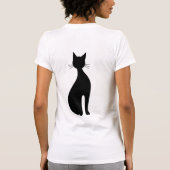 Silhouet van een zittende kat t-shirt (Achterkant)