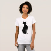 Silhouet van een zittende kat t-shirt (Voorkant volledig)