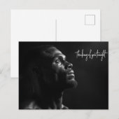 Silhouet van een zwart man gezicht B&W foto Briefkaart (Voorkant / Achterkant)