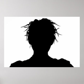 Silhouet van fietsen poster