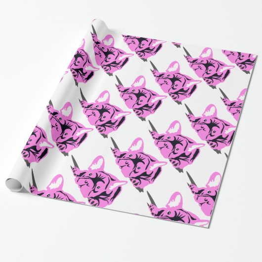Silhouet van Franse Bulldog Cadeaupapier (Uitgerold)