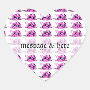 Silhouet van Franse Bulldog Hart Sticker