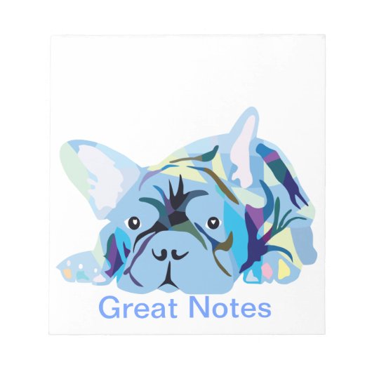 Silhouet van Franse Bulldog Notitieblok (Voorkant)
