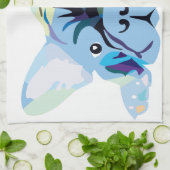 Silhouet van Franse Bulldog Theedoek (Gevouwen)