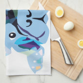 Silhouet van Franse Bulldog Theedoek (Quarter Fold)