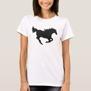 Silhouet van galopperend paard t-shirt