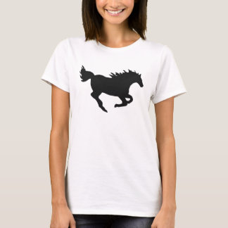 Silhouet van galopperend paard t-shirt