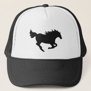 Silhouet van galopperend paard trucker pet