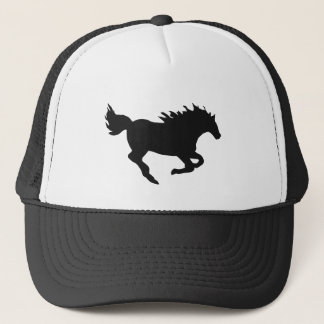 Silhouet van galopperend paard trucker pet