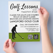 Silhouet van golfer, GoIf Lesadvertentie Flyer (Hand)
